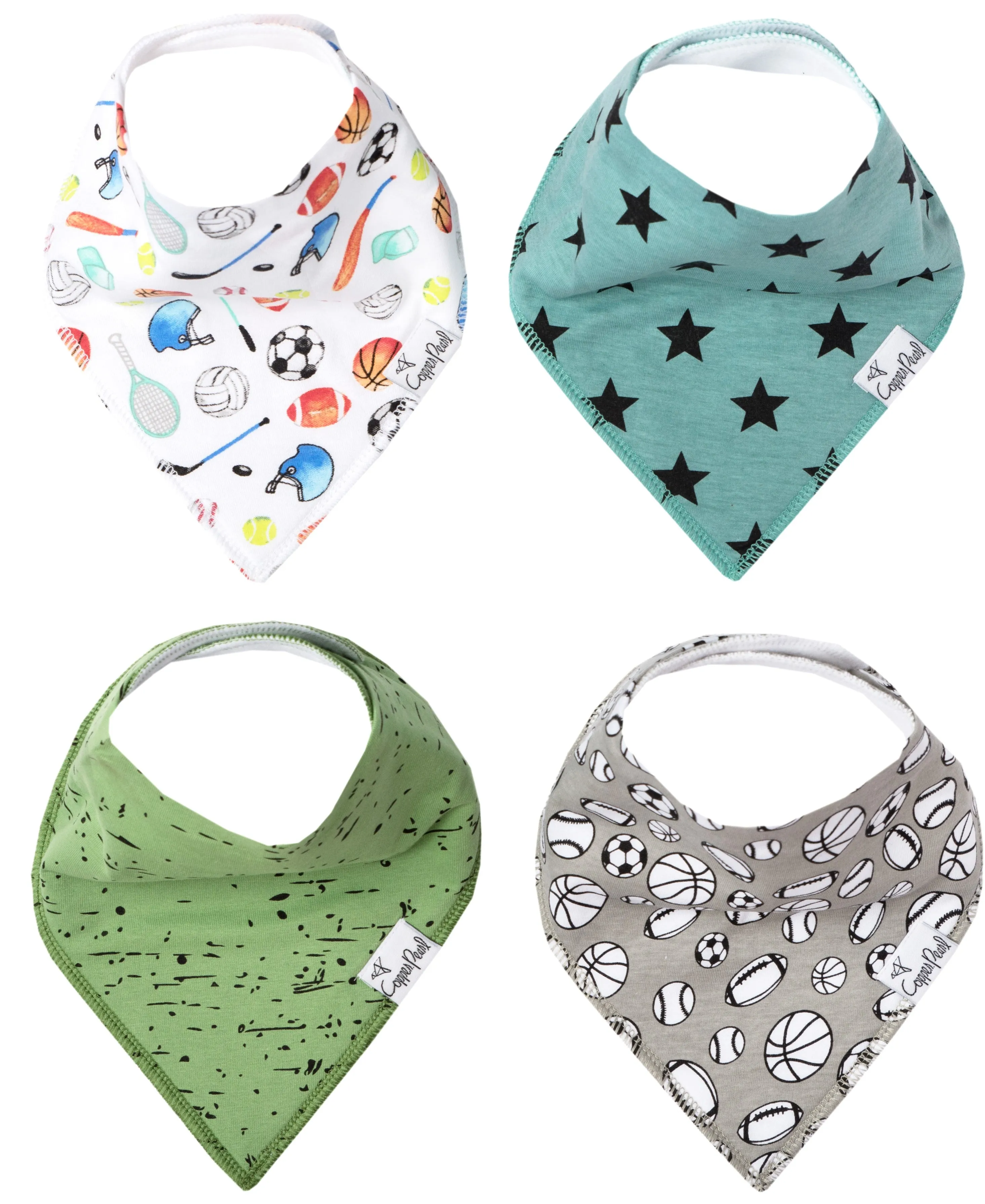 Copper Pearl Varsity Bandana Bib Set