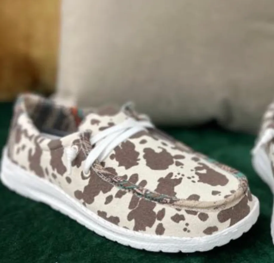Cow Printed Holly Shoe