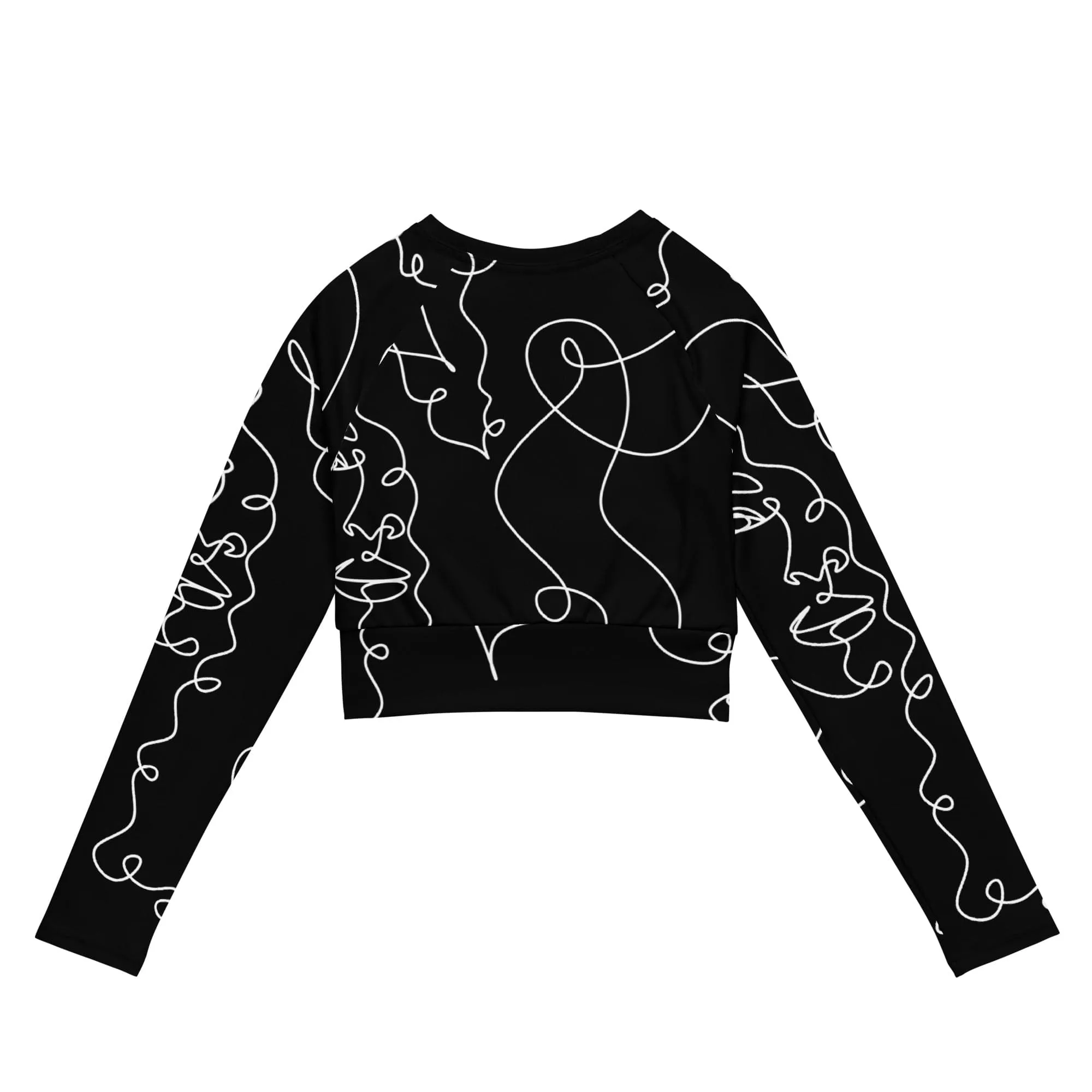 CurlyGirl long-sleeve crop top in black