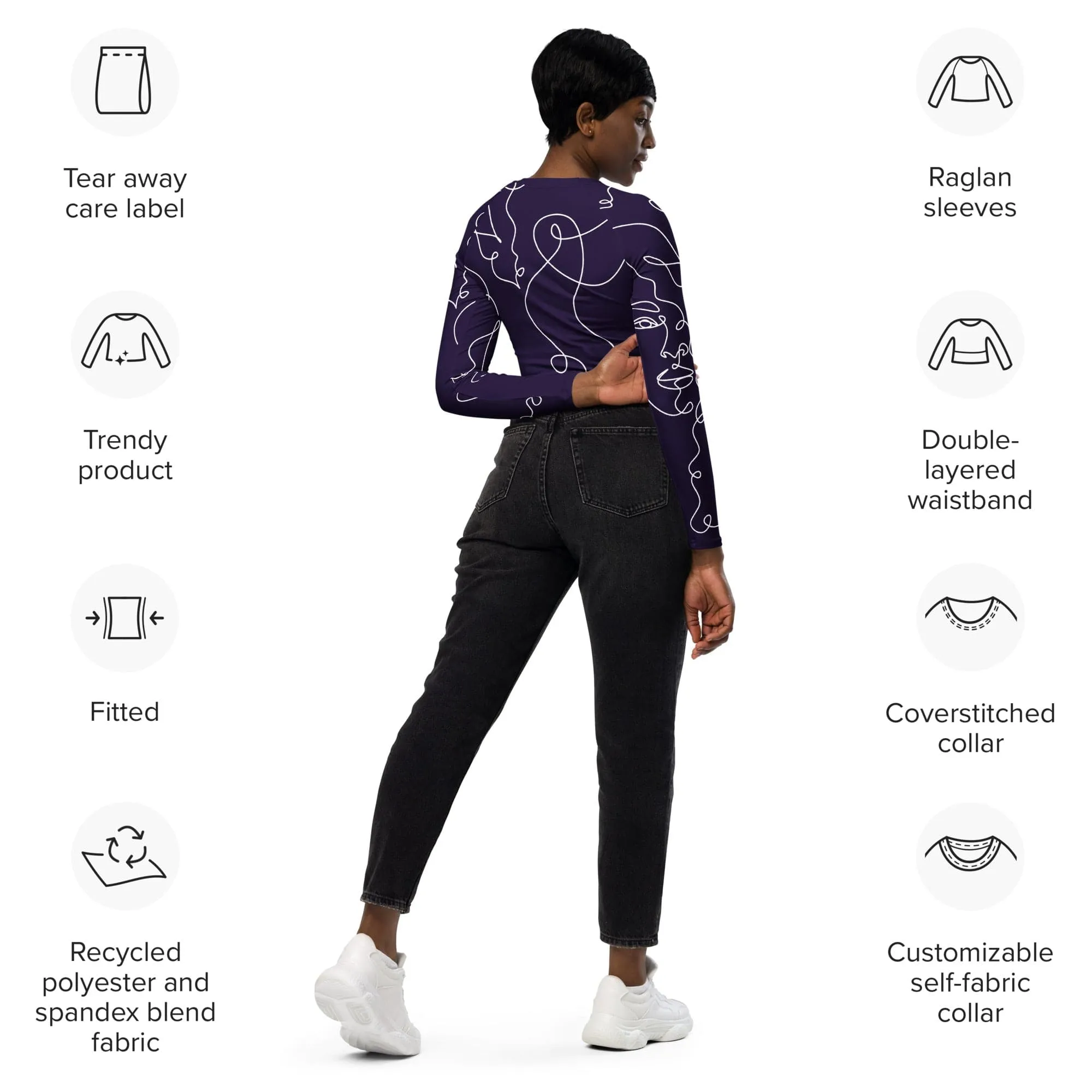 CurlyGirl long-sleeve crop top
