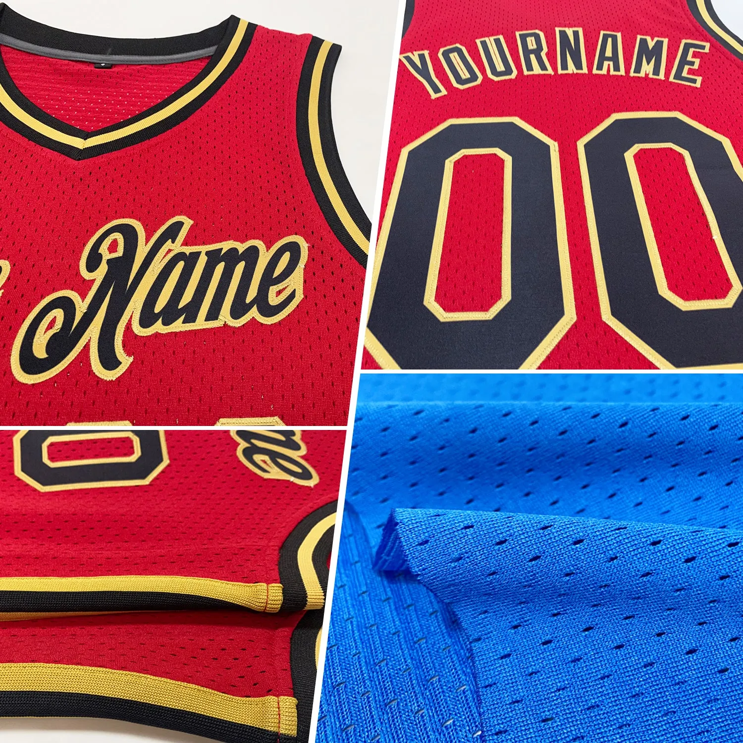 Custom Blue Black-Old Gold Authentic Throwback Basketball Jersey