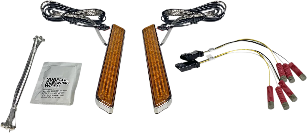 Custom Dynamics Universal LED Front Fork Lightz™ Amber/Chrome UNIV