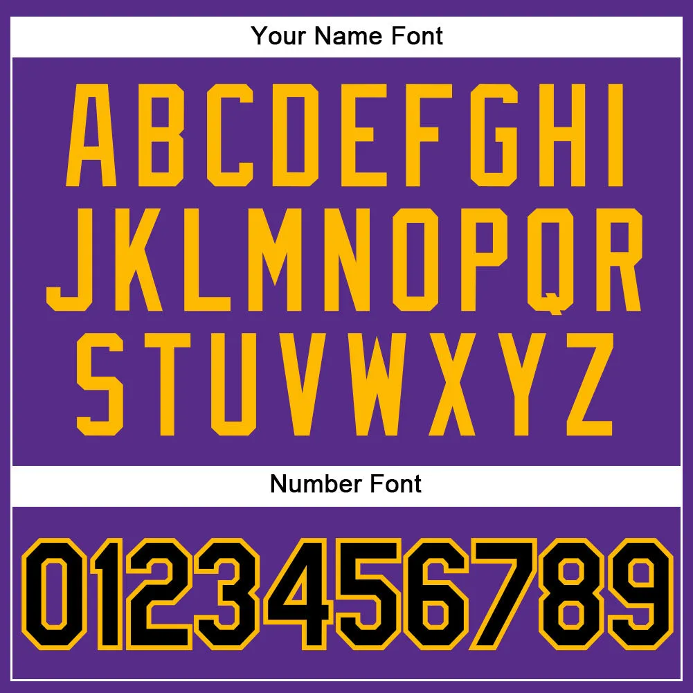 Custom Purple Black-Gold Authentic Throwback Basketball Jersey