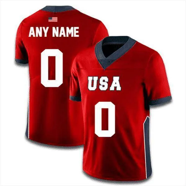 Custom USA Football Jersey (Red)