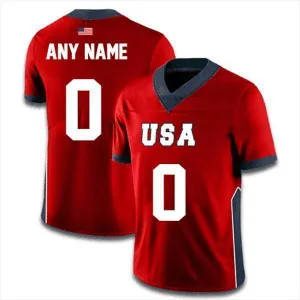 Custom USA Football Jersey (Red)