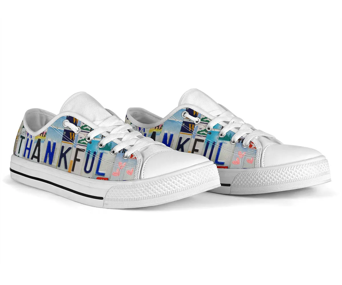 Custom Wildflower Thankful Canvas Shoes: Spread Gratitude in Every Step