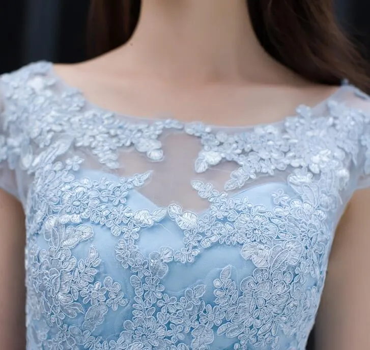 Cute Blue Homecoming Dress, Lovely Knee Length Party Dress