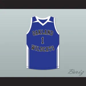 Damian Lillard 1 Oakland High School Wildcats Blue Basketball Jersey 2