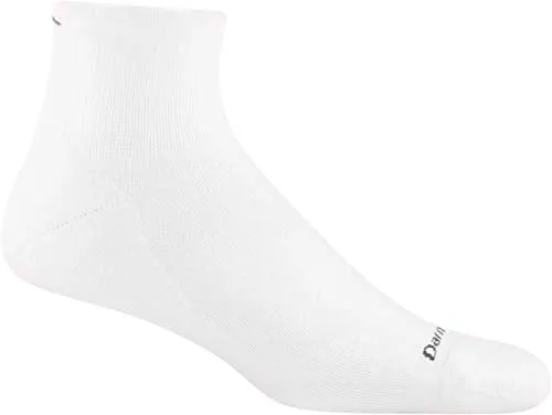 Darn Tough Mens 1055 Run Coolmax 1/4 Crew Ultra-Lightweight with Cushion Merino Wool Socks
