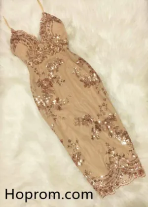 Deep-V-Neck Homecoming Dresses, Sexy Short Sheath Spaghettis-Straps Homecoing Dress