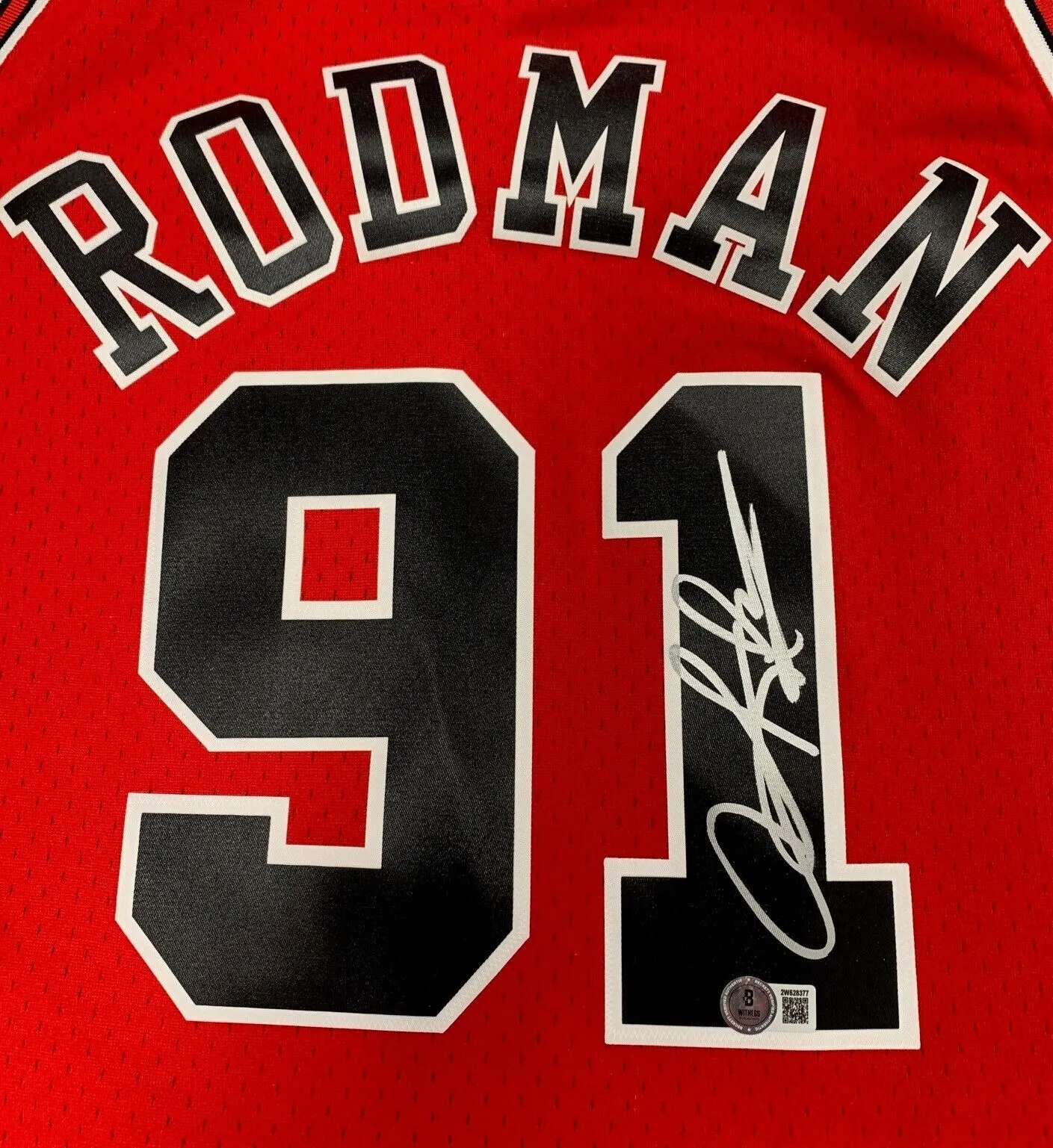 Dennis Rodman Autographed Chicago Bulls Mitchell Ness Basketball Jersey Beckett