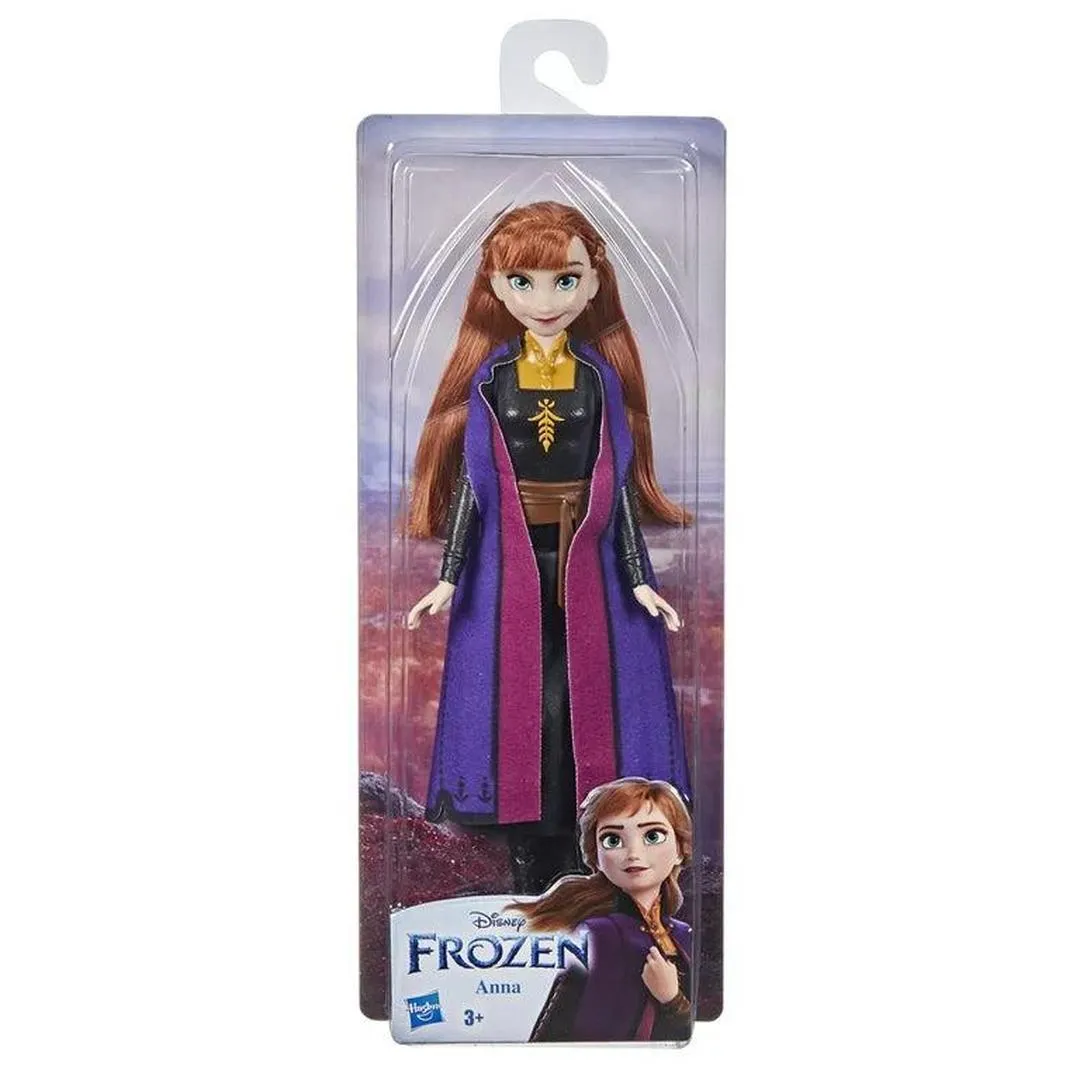 Disney Frozen 2 Frozen Shimmer Anna Fashion Doll, Skirt, Shoes, and Long Red Hair , Black