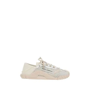 Dolce&Gabbana Women Ivory Sneakers Leather Lace Up Superflex Sole Trainer Shoes