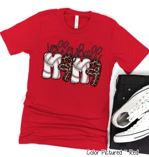 Doodle Letter Leopard Volleyball Mama Tee