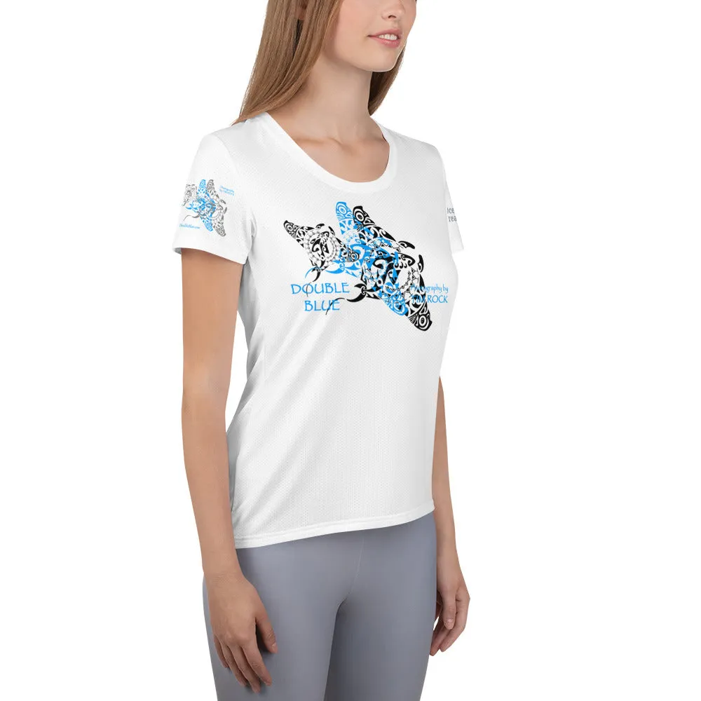 Double Blue Tattoo design All-Over Print Women's Athletic T-shirt
