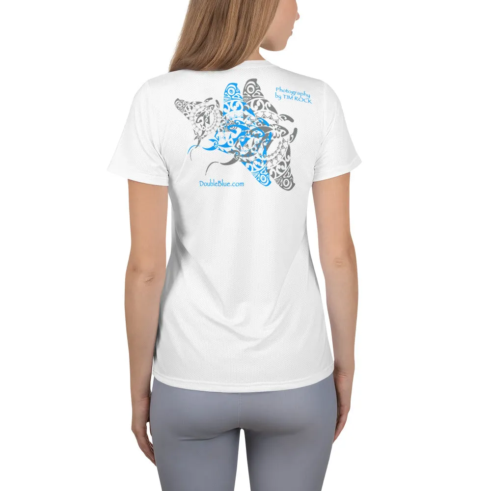 Double Blue Tattoo design All-Over Print Women's Athletic T-shirt