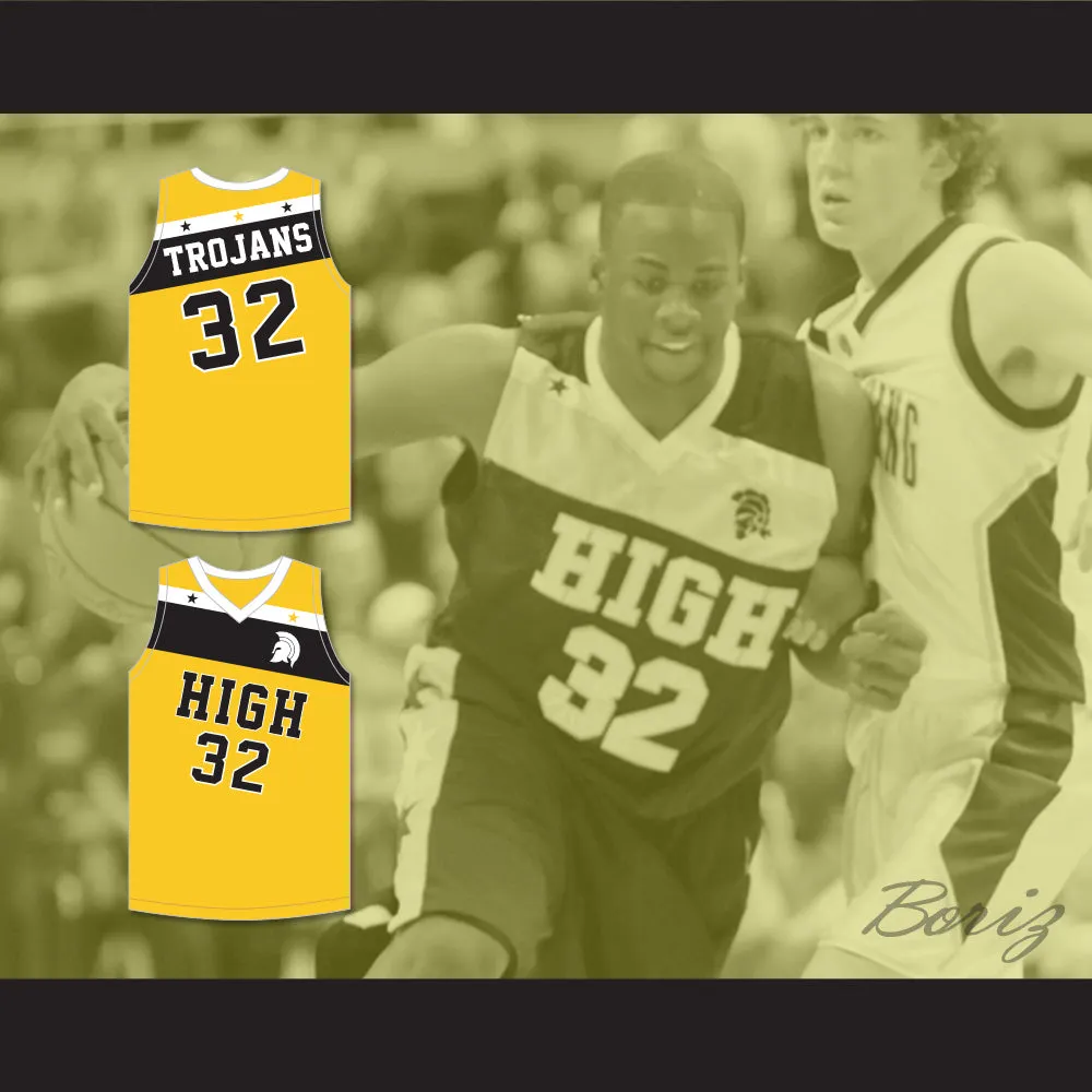 Draymond Green 32 Saginaw High School Trojans Yellow Gold Basketball Jersey 1