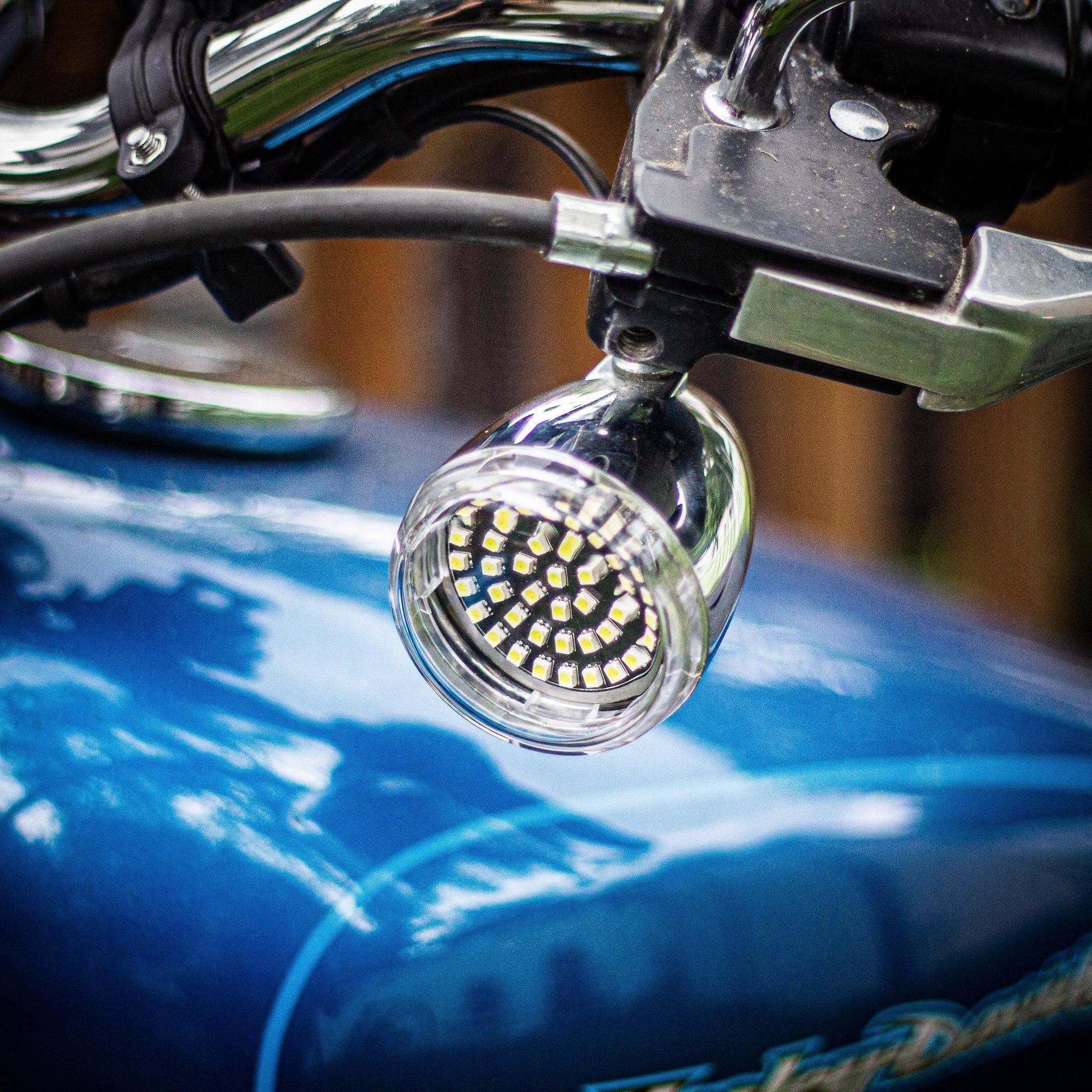 Eagle Lights Midnight Edition Front and Rear Turn Signals, Running Lights and Strobing Rear LED Turn Signal Kit for Harley Davidson Motorcycles - 1157 Front Base / 1157 Rear Base