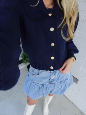 Emma Bow Button Sweater