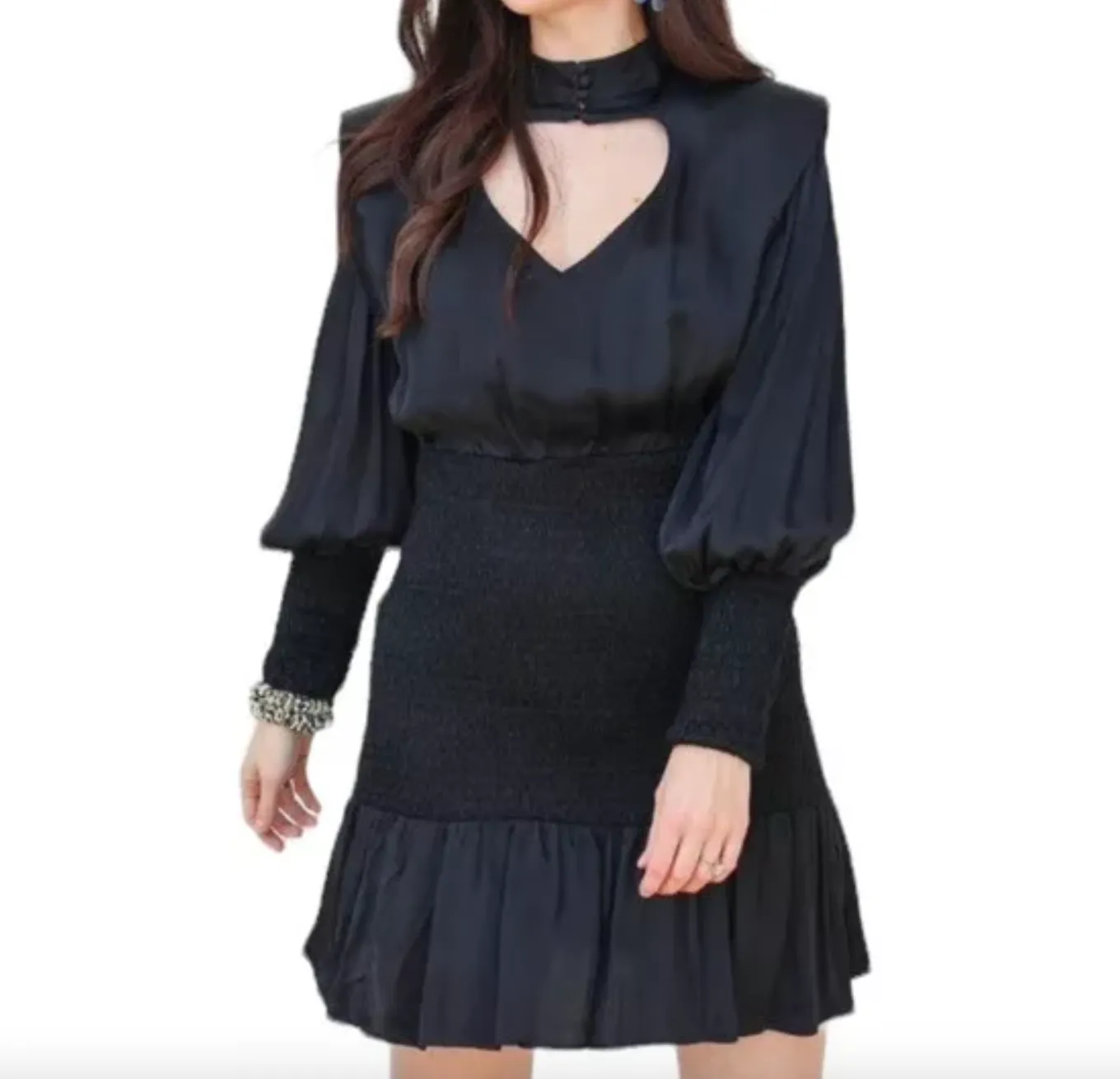 Farm Rio Black Heart Neckline Mini Dress UK XL