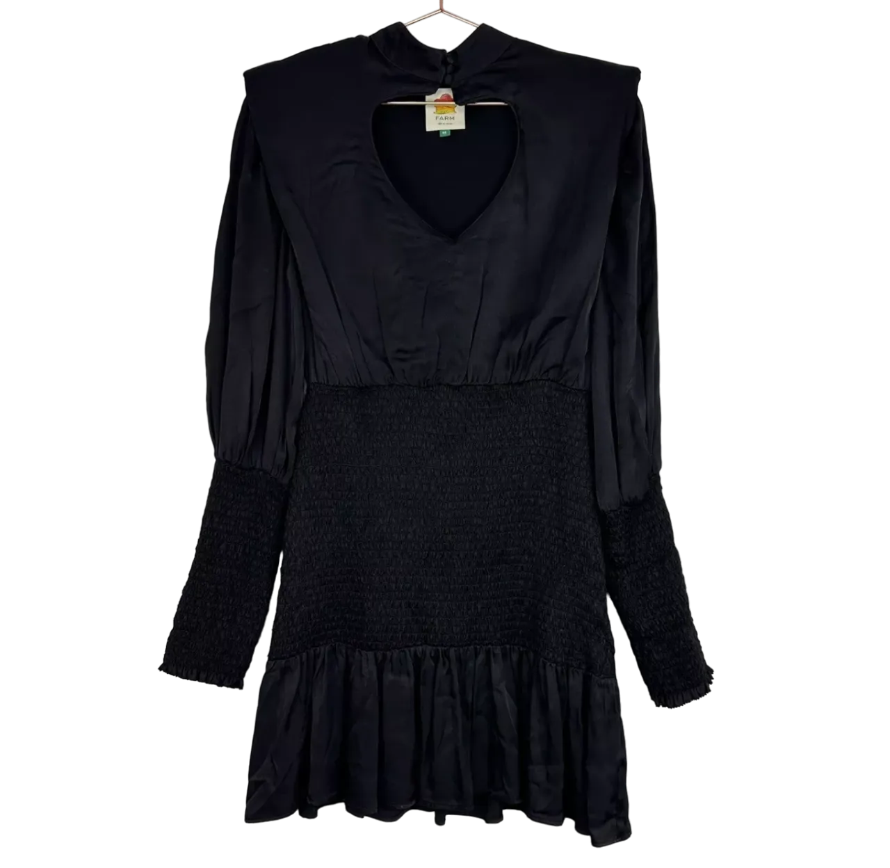 Farm Rio Black Heart Neckline Mini Dress UK XL