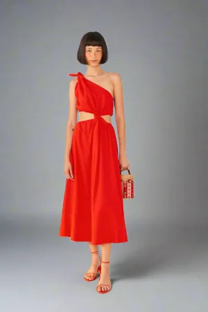 FARM Rio Red Knot Midi Dress