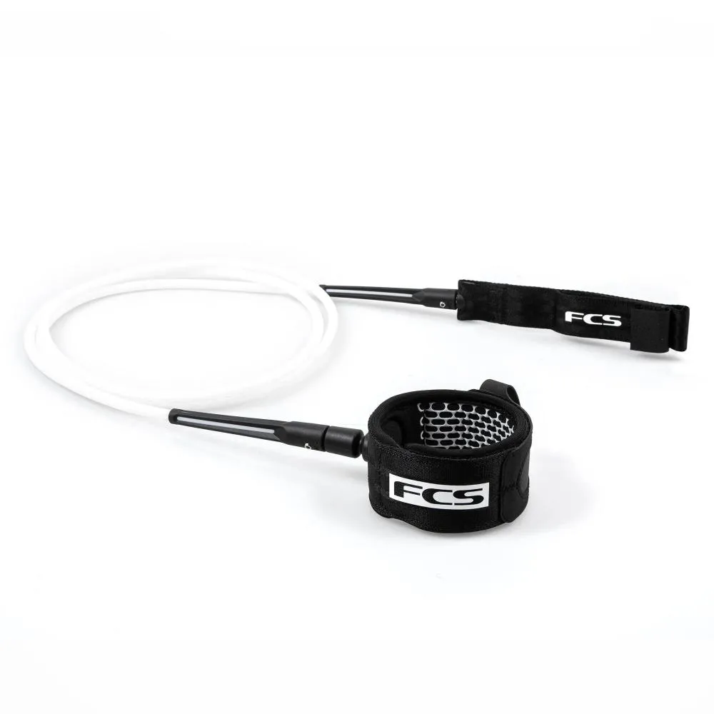 FCS ALL ROUND ESSENTIAL LEASH 9' WHITE/BLACK