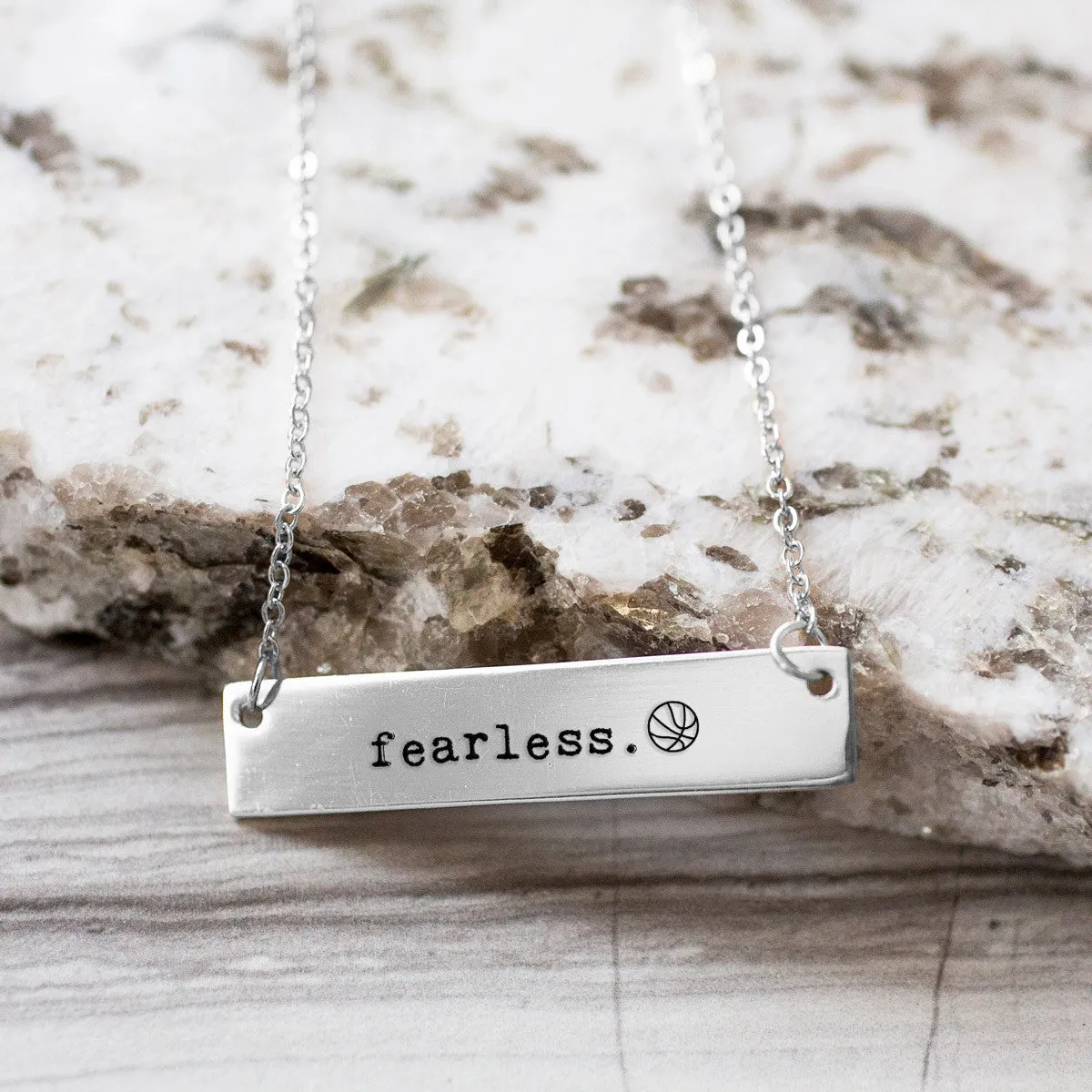 Fearless Basketball Gold / Silver Bar Necklace