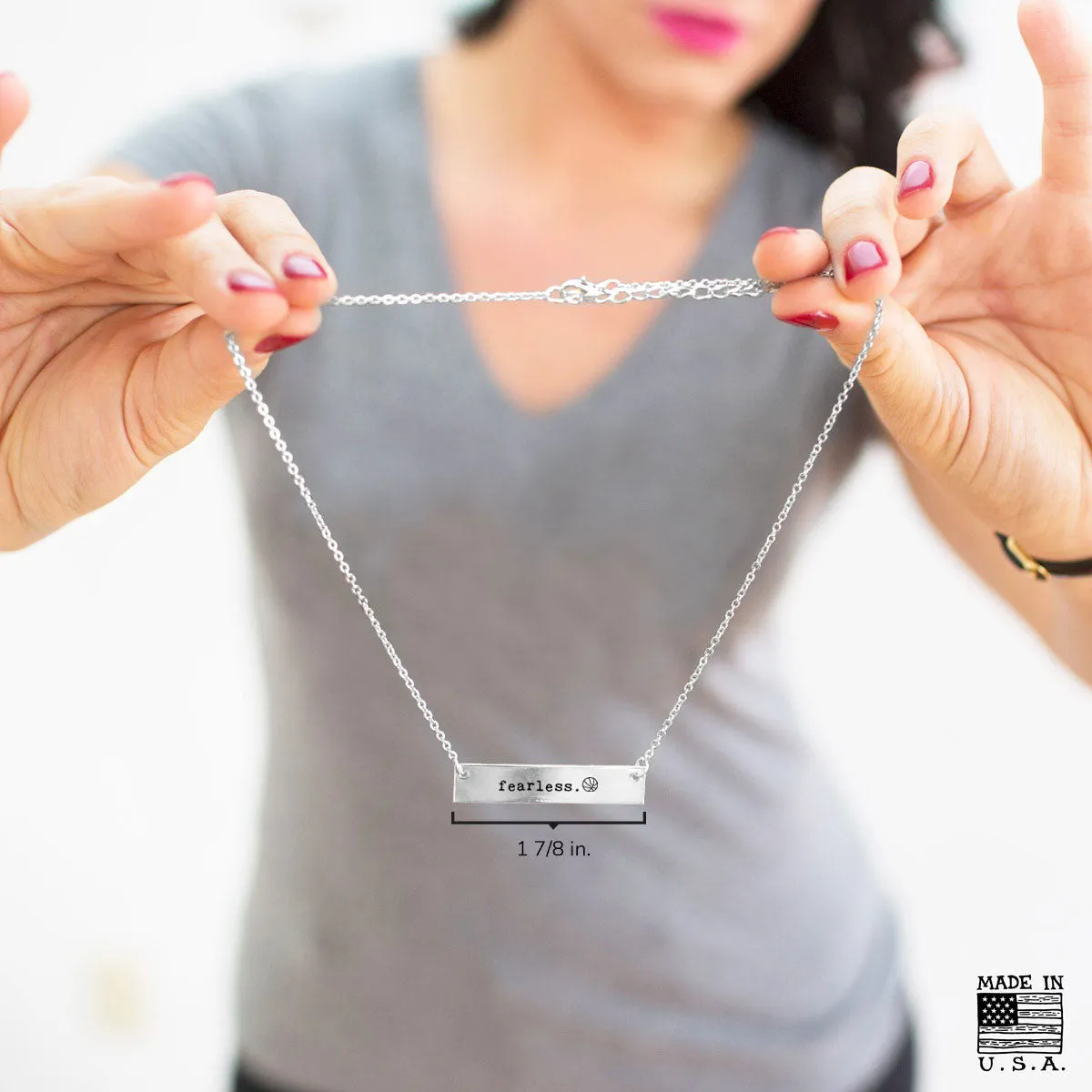 Fearless Basketball Gold / Silver Bar Necklace
