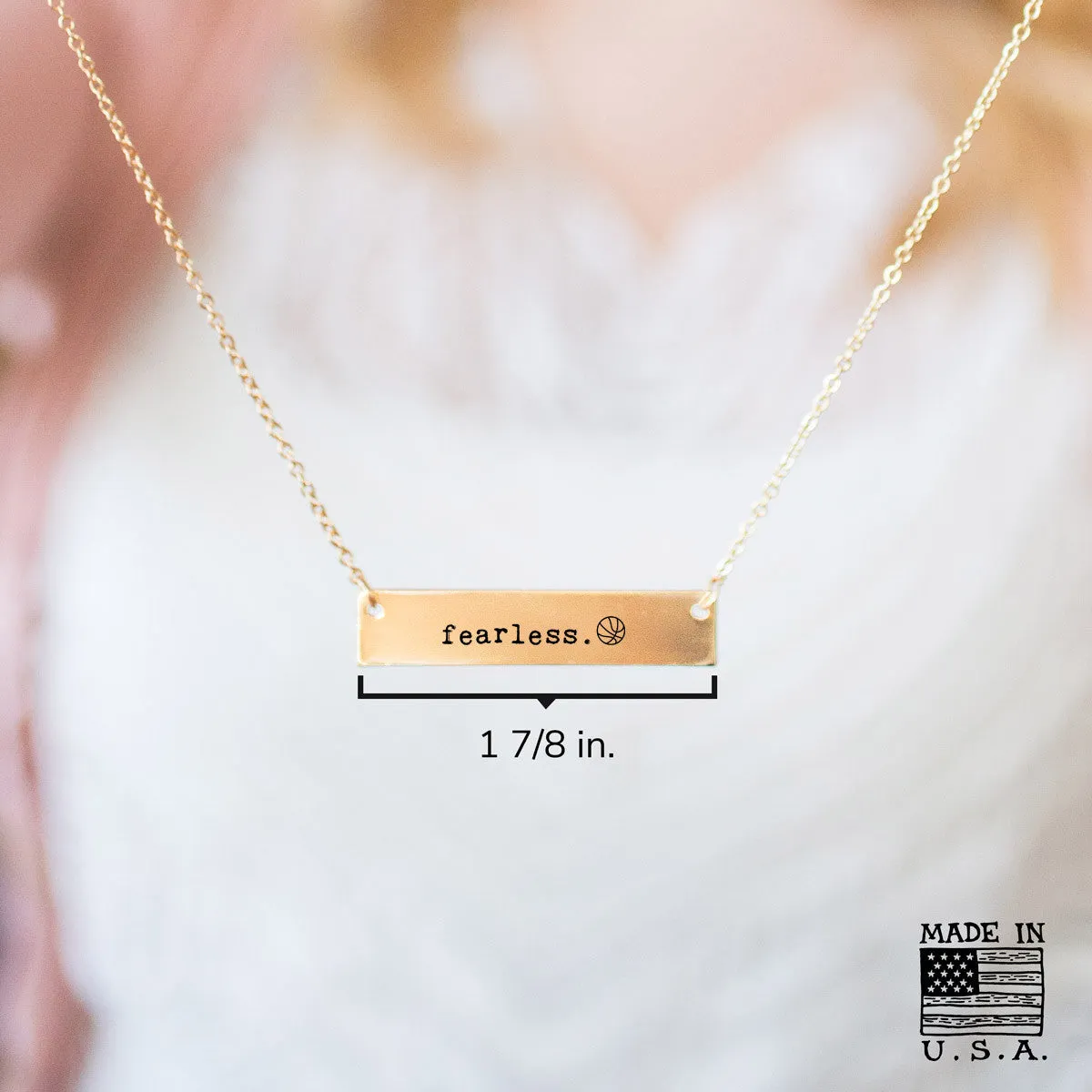Fearless Basketball Gold / Silver Bar Necklace