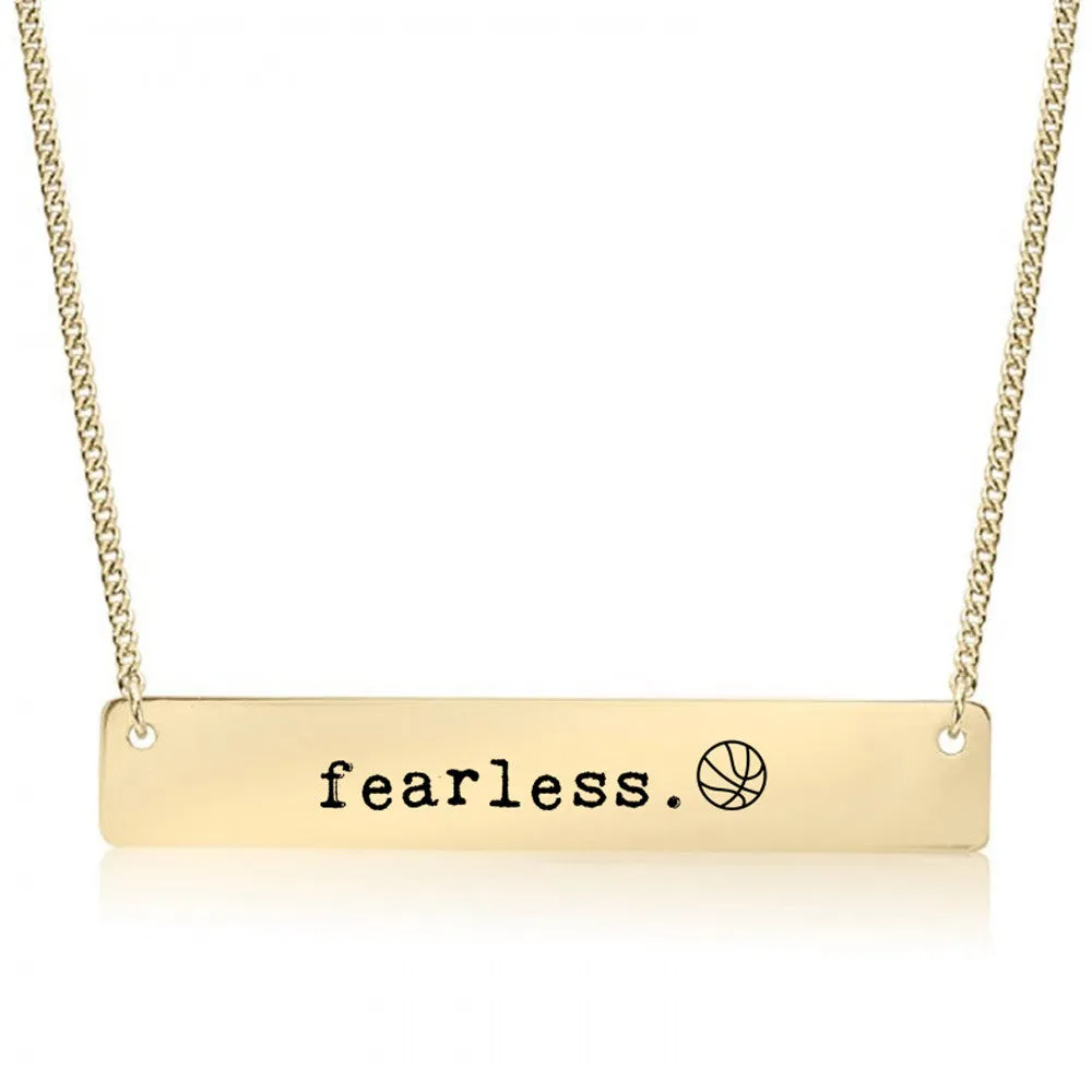 Fearless Basketball Gold / Silver Bar Necklace