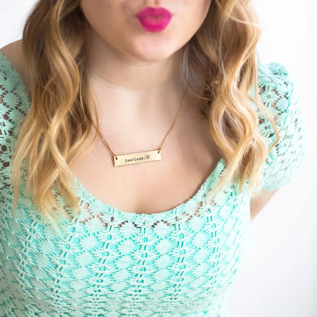 Fearless Basketball Gold / Silver Bar Necklace