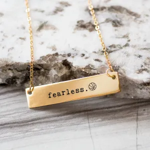 Fearless Basketball Gold / Silver Bar Necklace
