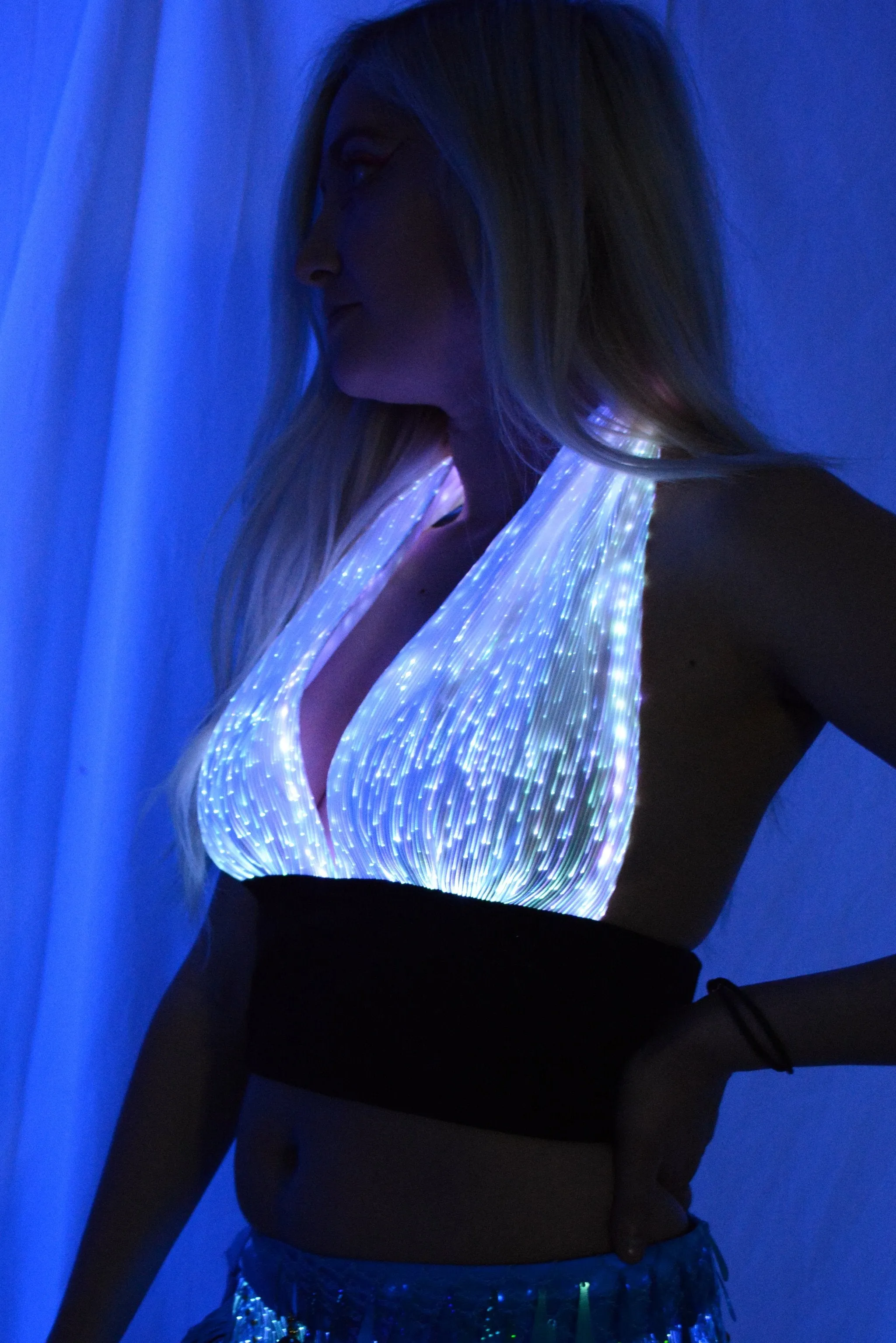 Fiber Optic Halter Top