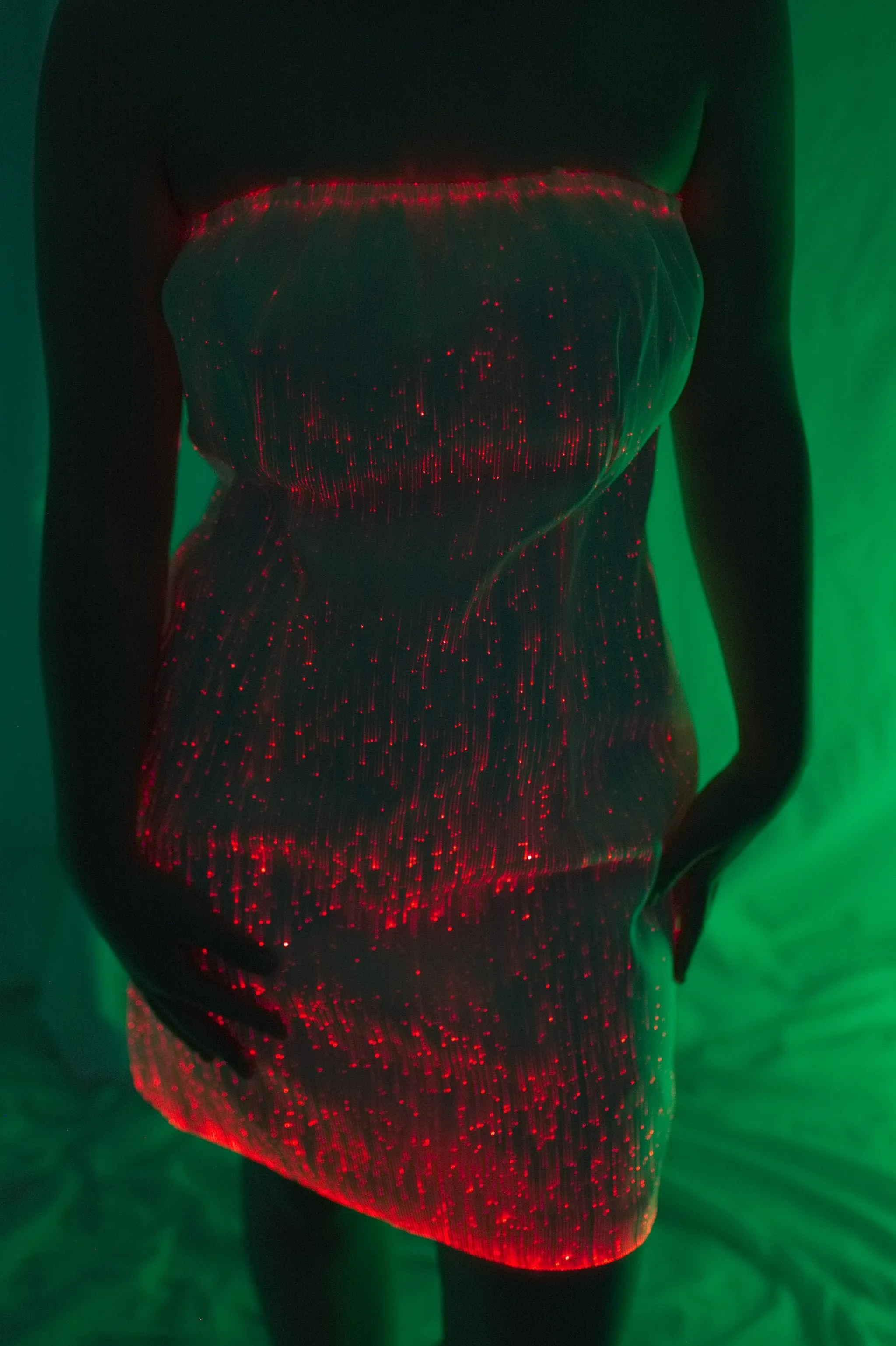 Fiber Optic Strapless Cocktail Dress