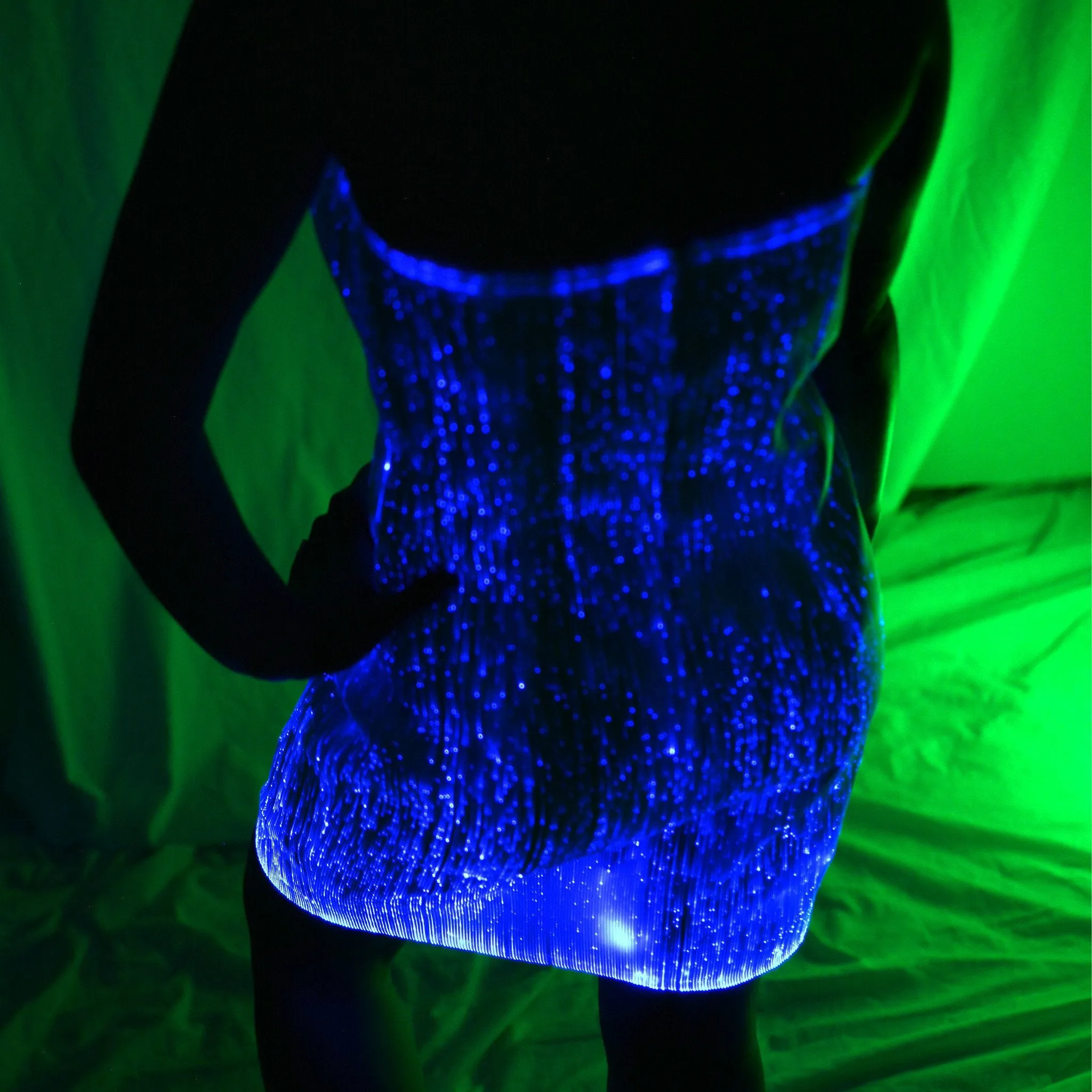 Fiber Optic Strapless Cocktail Dress