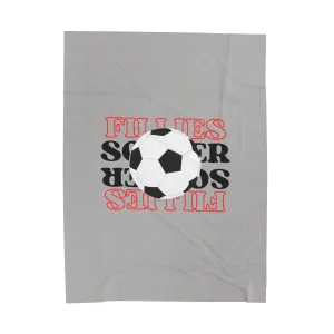Fillies Soccer Mirror Image Velveteen Plush Blanket