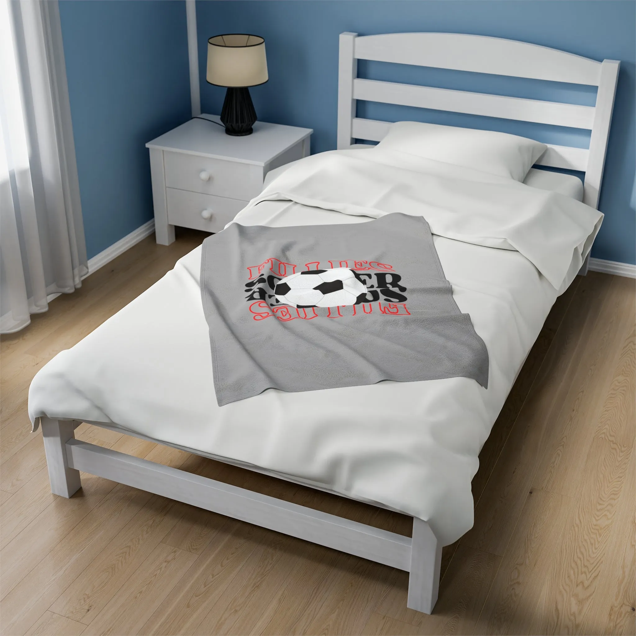 Fillies Soccer Mirror Image Velveteen Plush Blanket