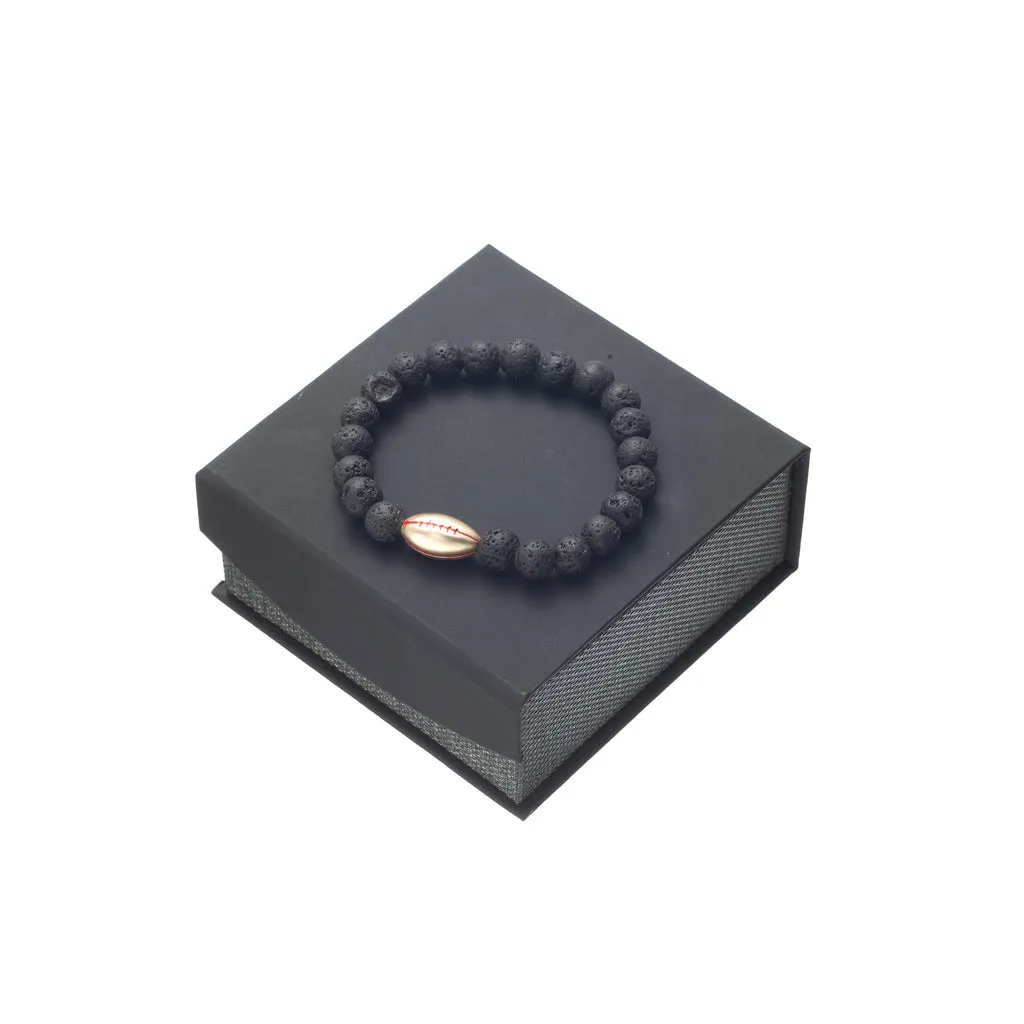 Football Charm Bead Bracelet