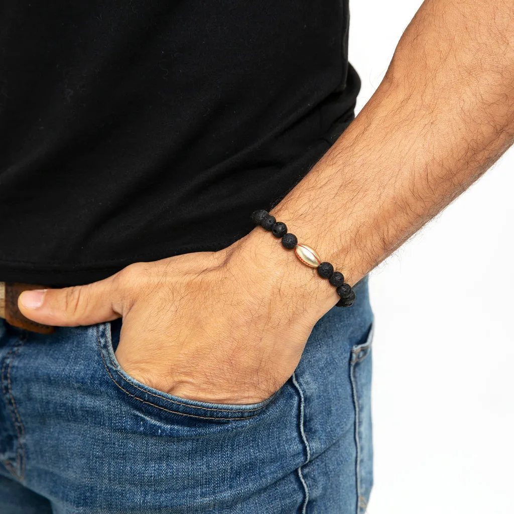 Football Charm Bead Bracelet