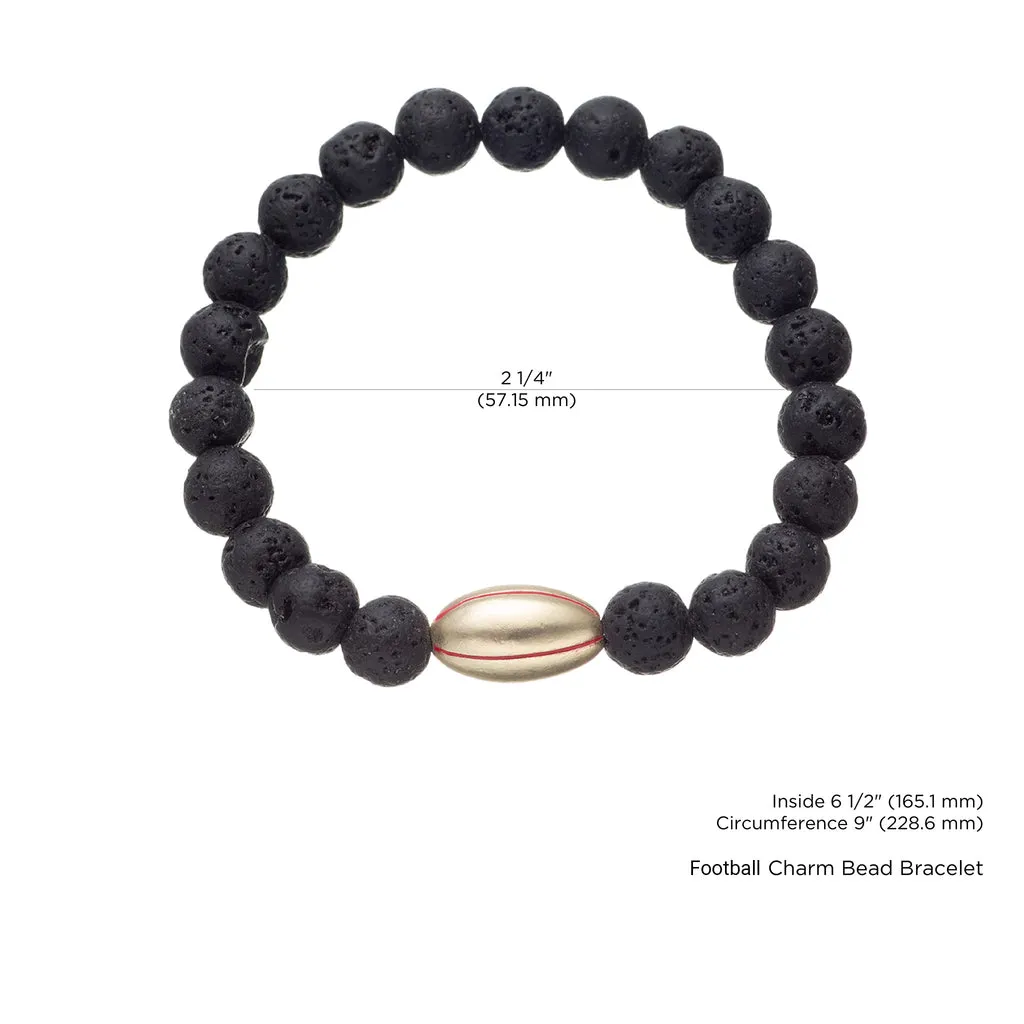 Football Charm Bead Bracelet
