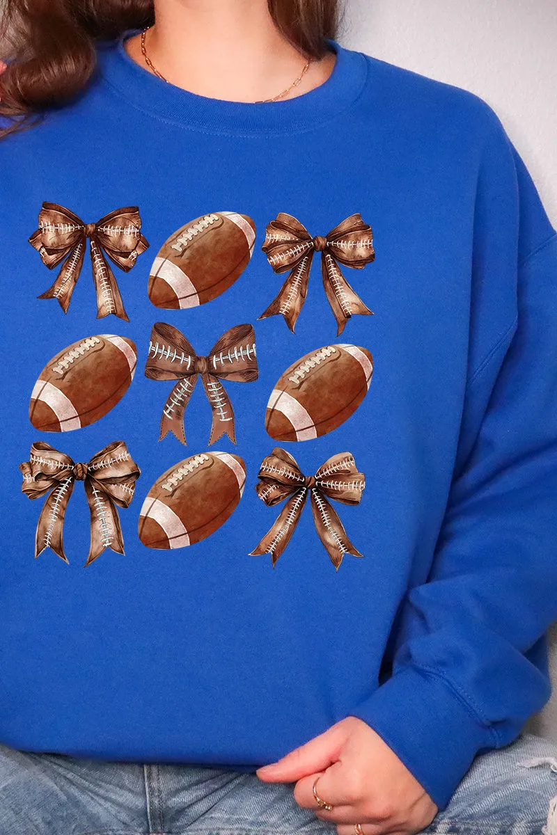 Footballs And Coquette Bows Heavy-weight Crew Sweatshirt