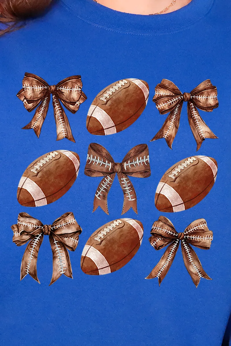 Footballs And Coquette Bows Heavy-weight Crew Sweatshirt