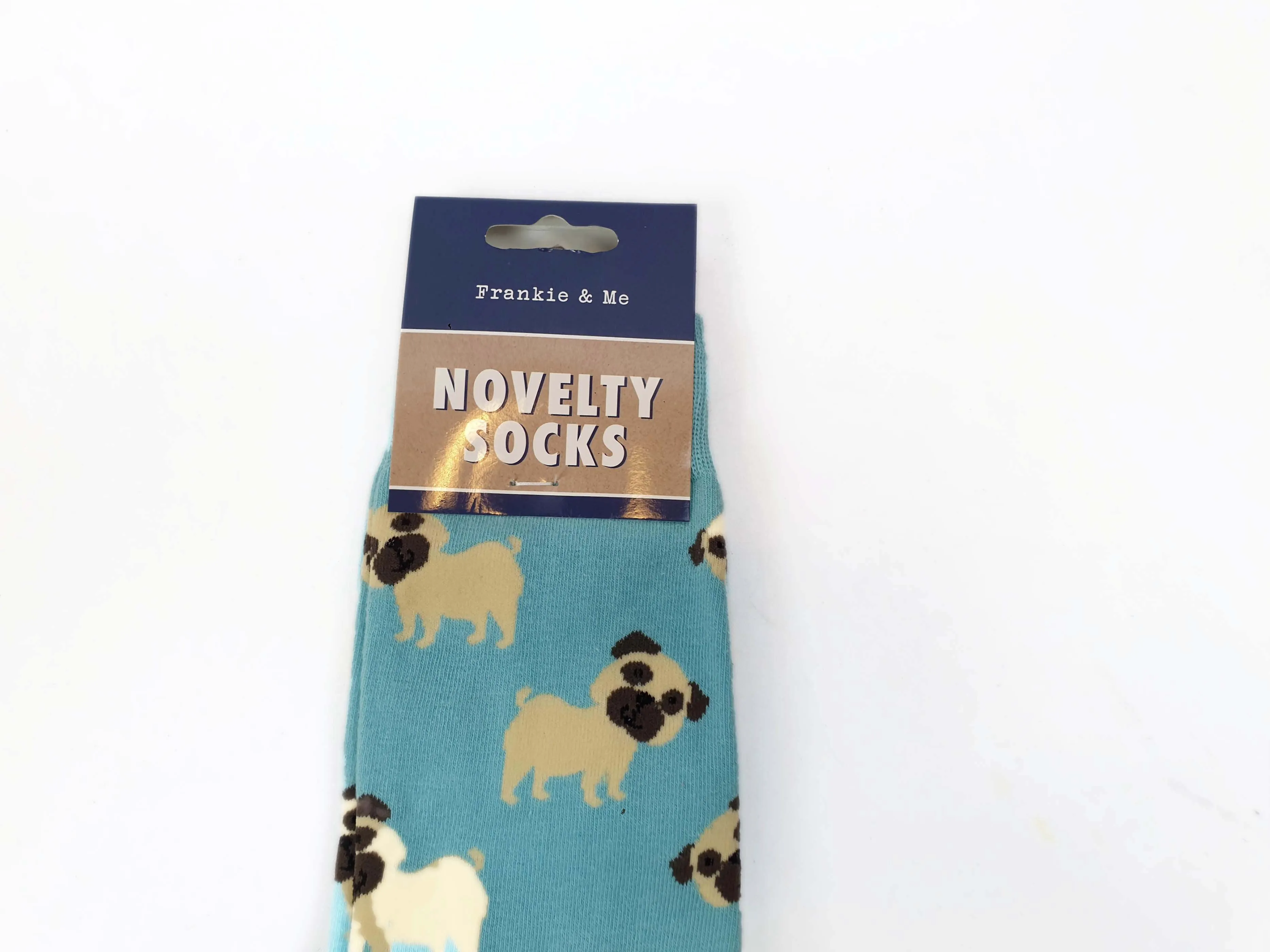 Frankie & Me novelty socks with cute pug dog print