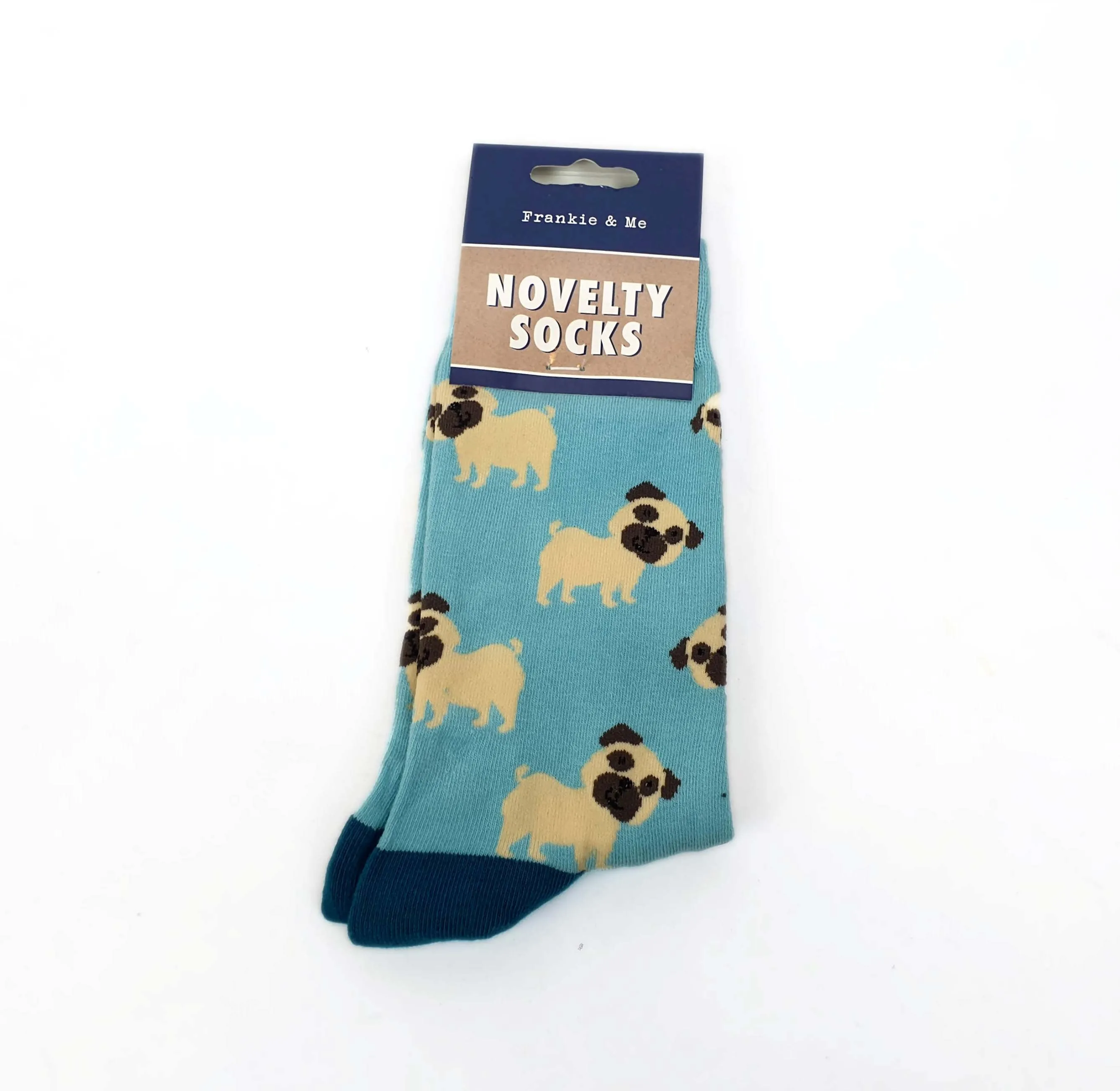 Frankie & Me novelty socks with cute pug dog print