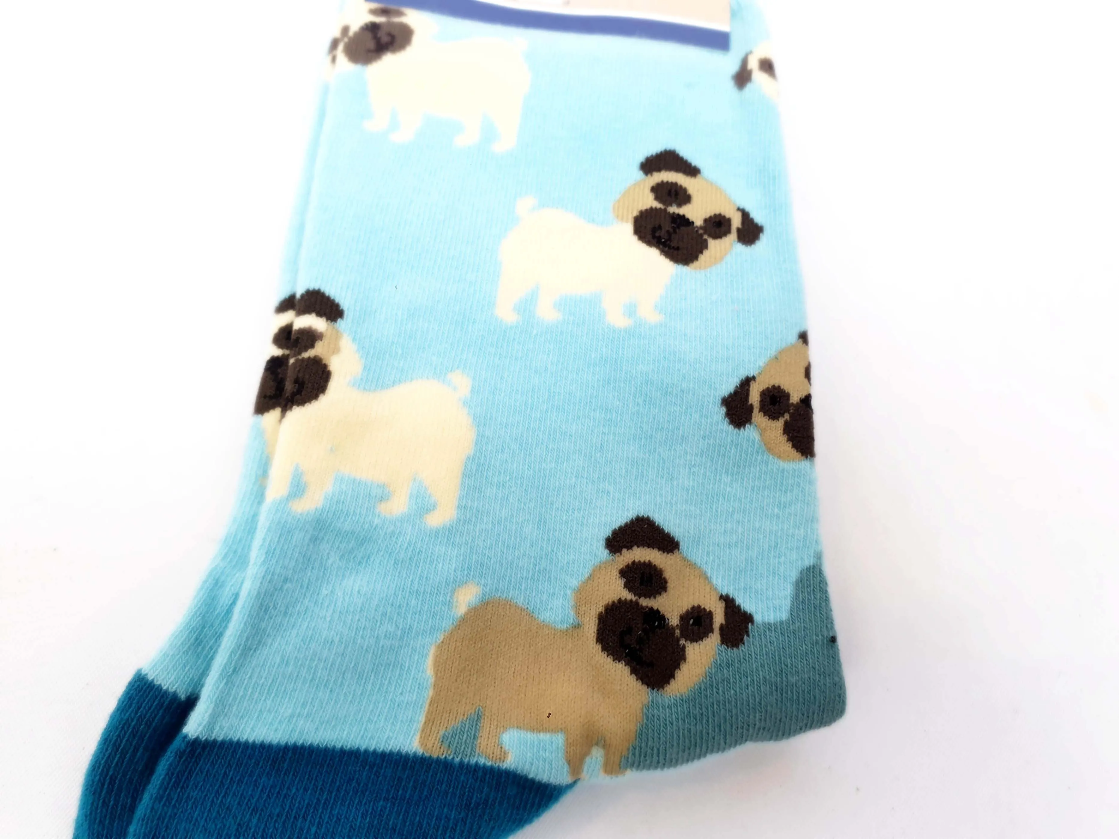 Frankie & Me novelty socks with cute pug dog print