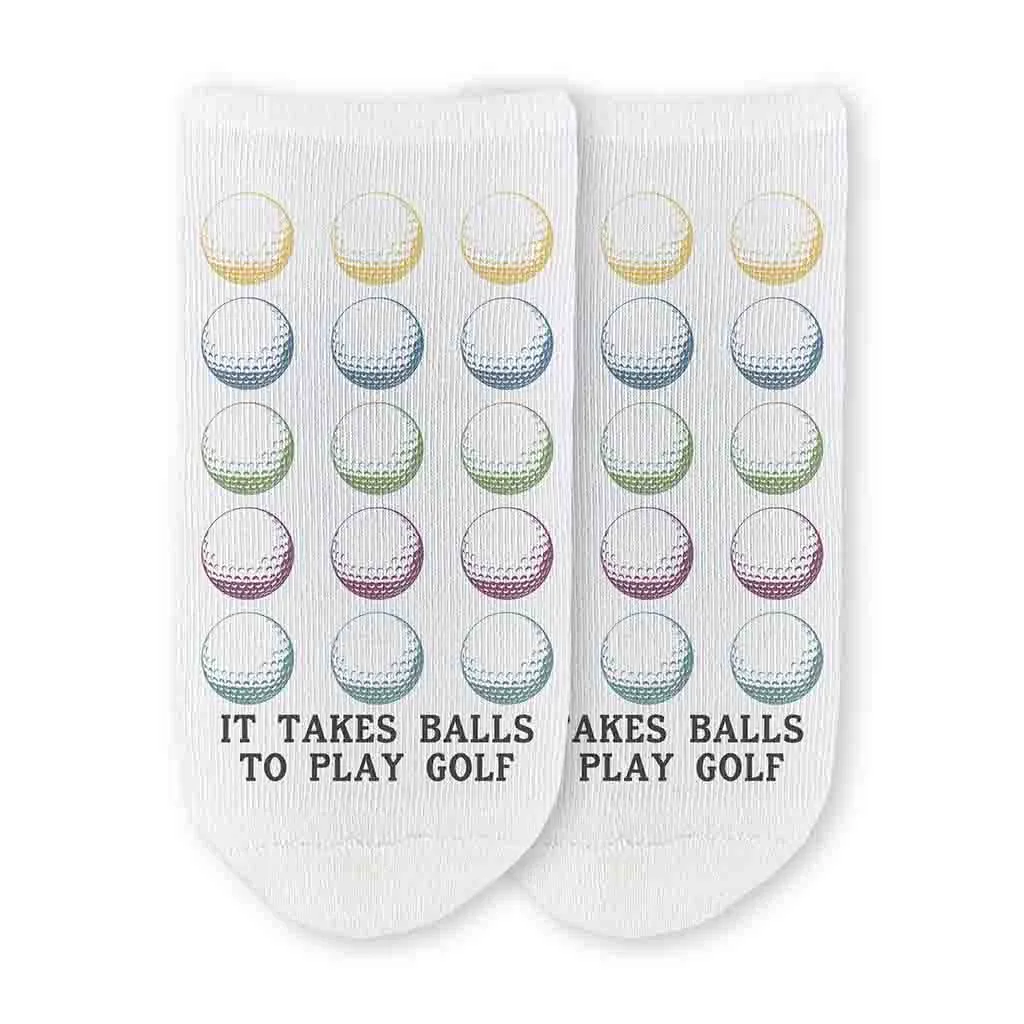 Funny Golf Ball Socks – No-Show Socks for Golf Lovers