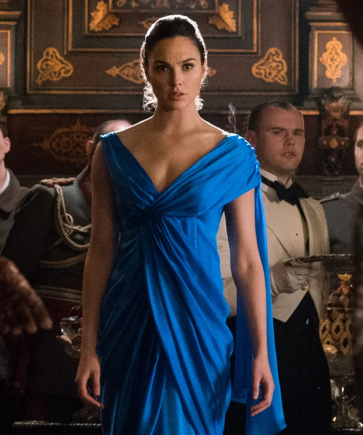 Gal Gadot Off The Shoulder Blue Dres Wonder Woman Blue Dress Evening Prom Dress