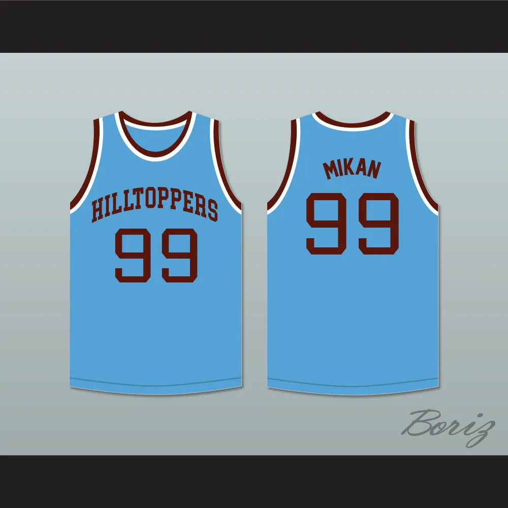 George Mikan 99 Joliet Catholic High School Hilltoppers Light Blue Basketball Jersey 1