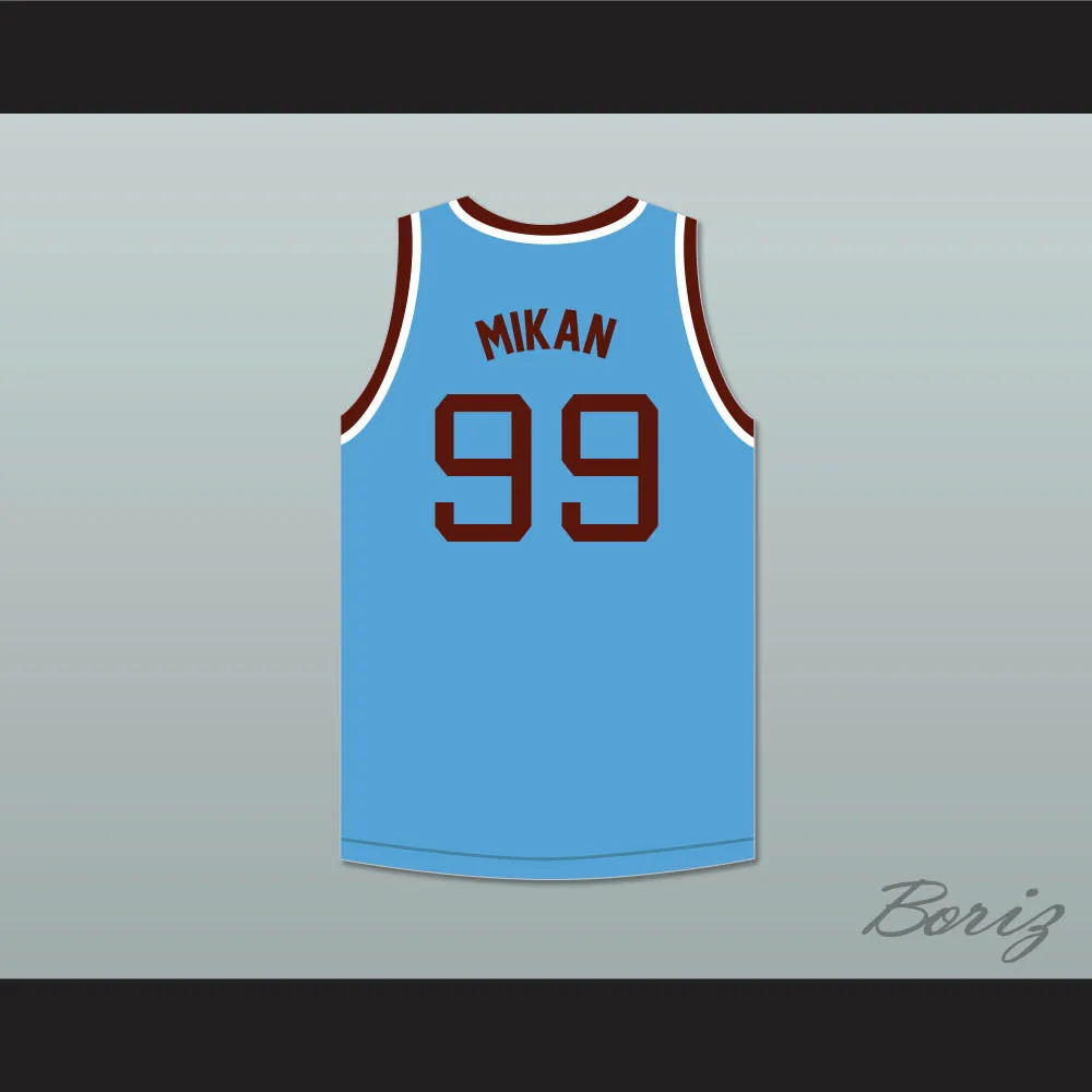 George Mikan 99 Joliet Catholic High School Hilltoppers Light Blue Basketball Jersey 2